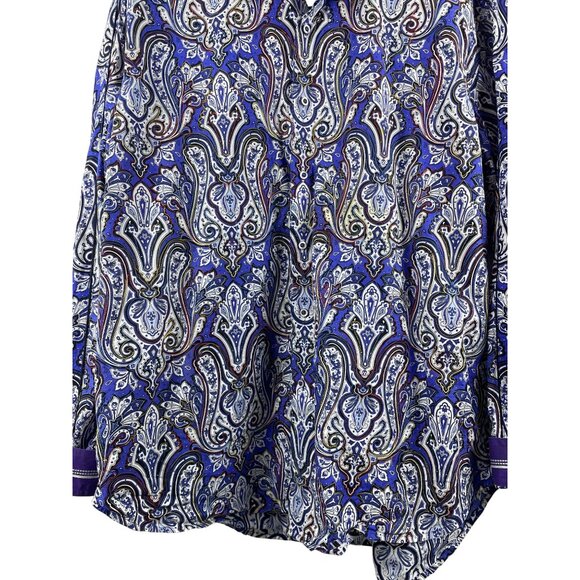 Robert Graham Men's XL Paisley Button Down Embroidered Flip Cuff Dress Shirt - Picture 2 of 15